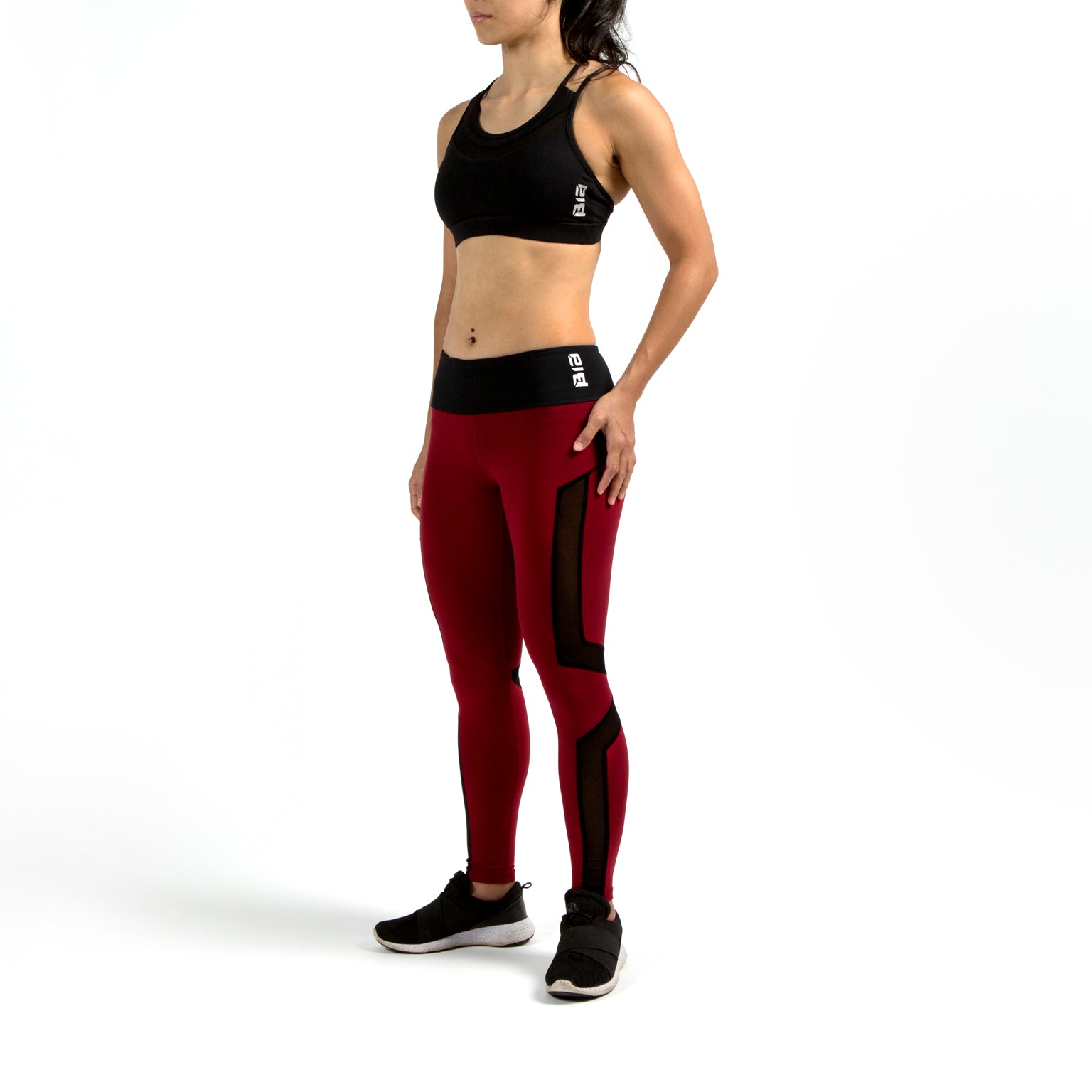 BIA X Mesh Leggings Maroon BiaAthletics